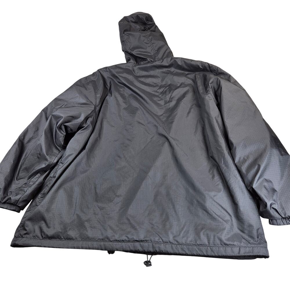 Dickies Fleece Lined Hooded Nylon Jacket Black Full Zip Ripstop Men's 2XL - Picture 2 of 16